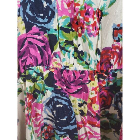 Fire Los Angelas Mini Dress S Womens Multicolor Floral Sleeveless Ruffled Midi - Picture 9 of 9